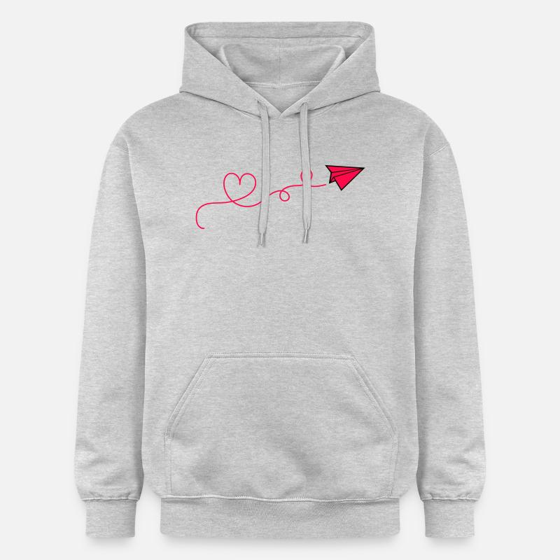 Coeur d’avion en papier - Sweat à capuche Softstyle® Gildan Unisexe - gris clair chiné