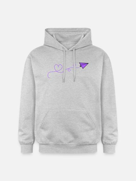 Paper Airplane Heart - Gildan Unisex Softstyle® Midweight Hoodie - light heather grey