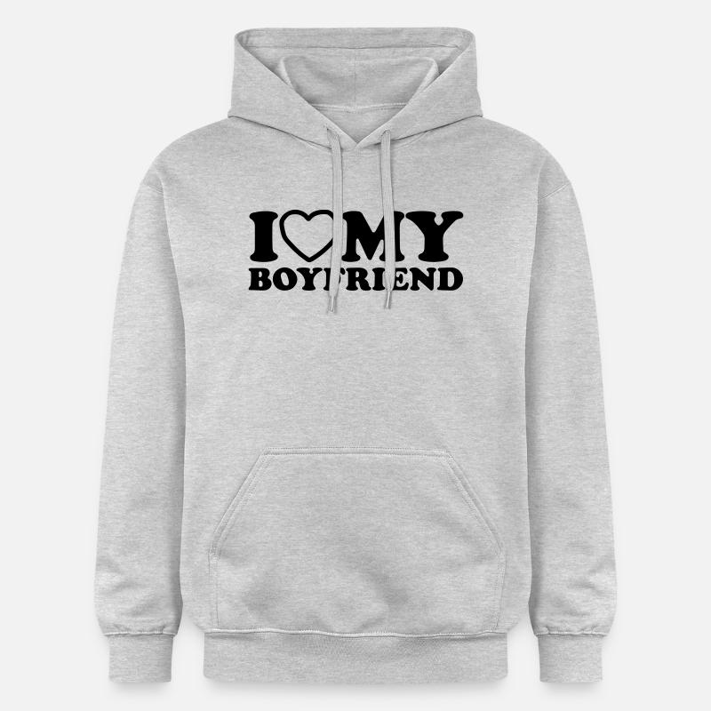 J'aime mon petit ami. - Sweat à capuche Softstyle® Gildan Unisexe - gris clair chiné