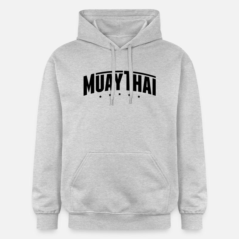muay_thai_gn1 - Sweat à capuche Softstyle® Gildan Unisexe - gris clair chiné