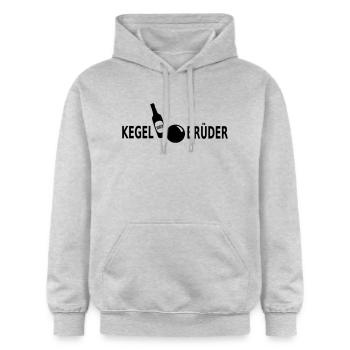 Kegelbrüder Bier - Gildan Unisex Softstyle® Midweight Hoodie - Hellgrau meliert - Vorne - Liana (172cm) & Jaron (178cm)