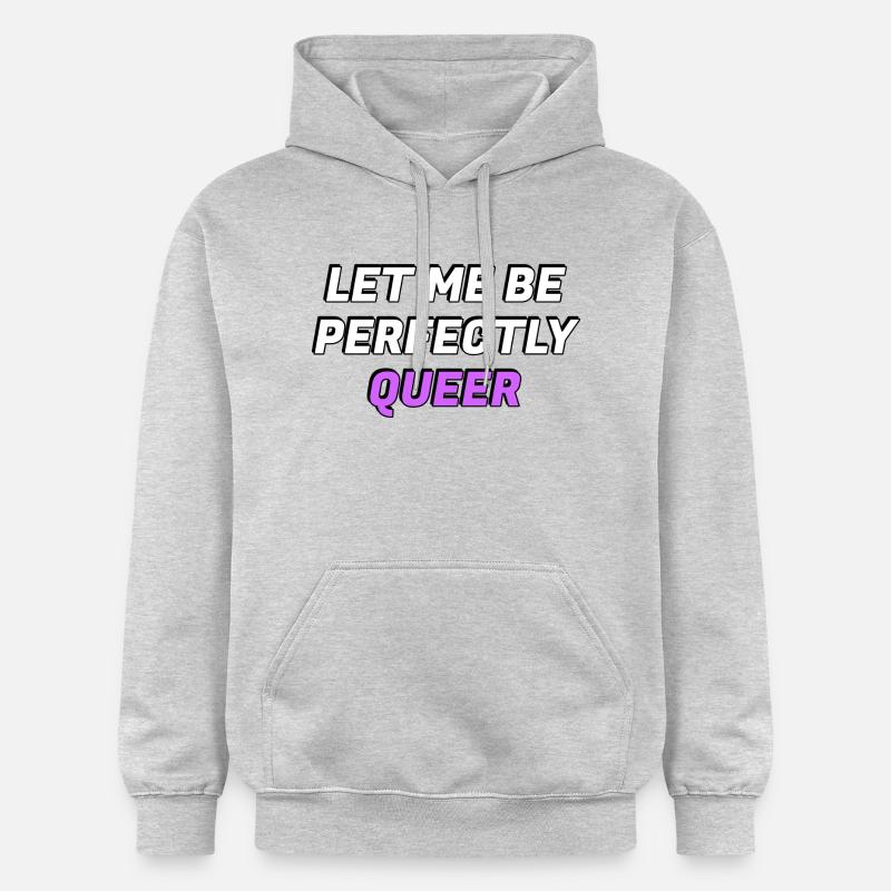 Laissez-moi être parfaitement queer - Sweat à capuche Softstyle® Gildan Unisexe - gris clair chiné