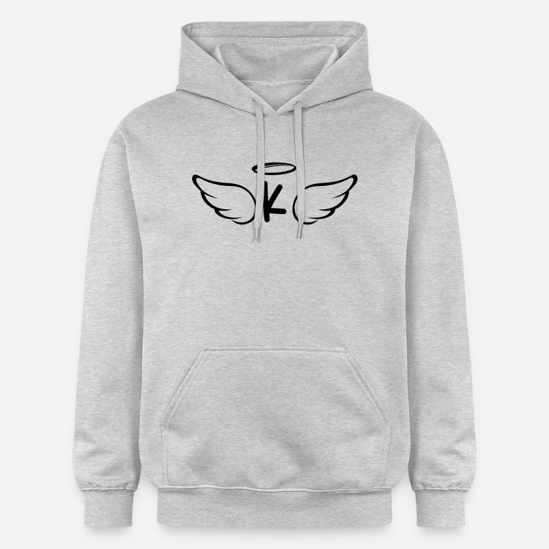 Lettre k ailes d’ange - Sweat à capuche Softstyle® Gildan Unisexe - gris clair chiné