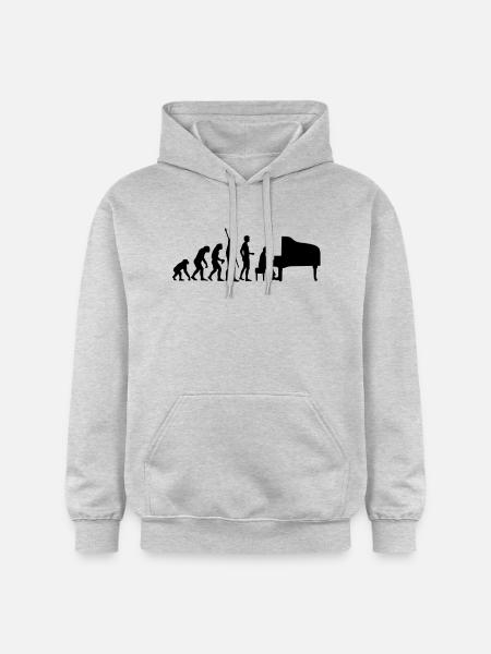 evolution_pianist - Gildan Unisex Softstyle® Midweight Hoodie - Hellgrau meliert
