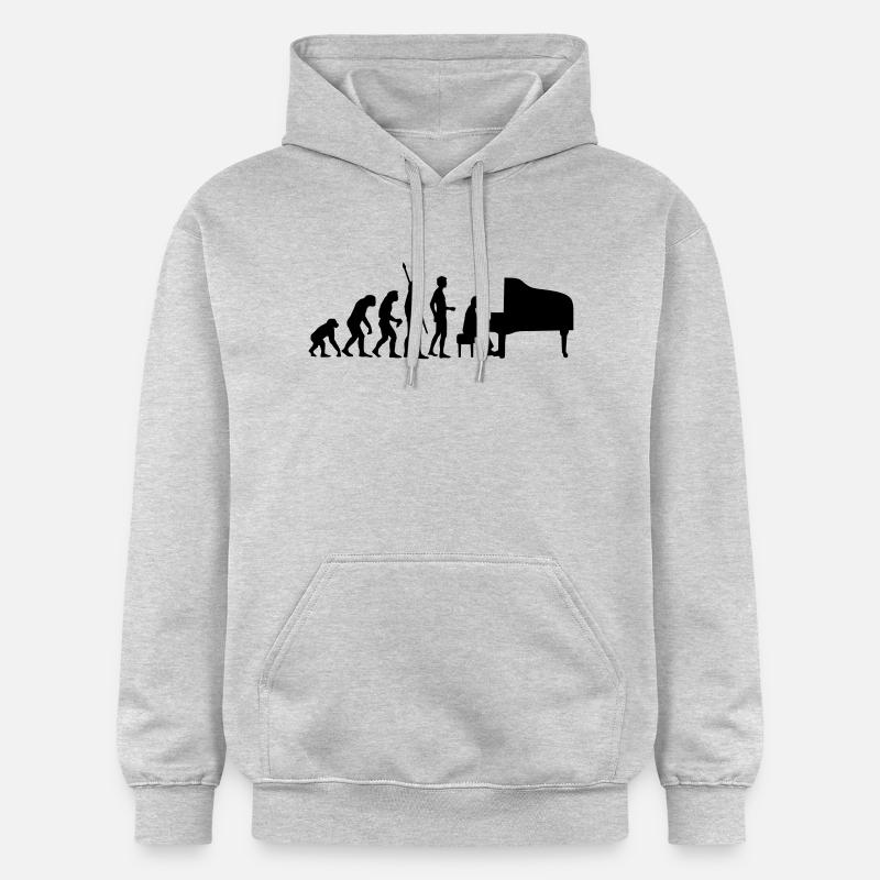 evolution_pianist - Gildan Unisex Softstyle® Midweight Hoodie - Hellgrau meliert