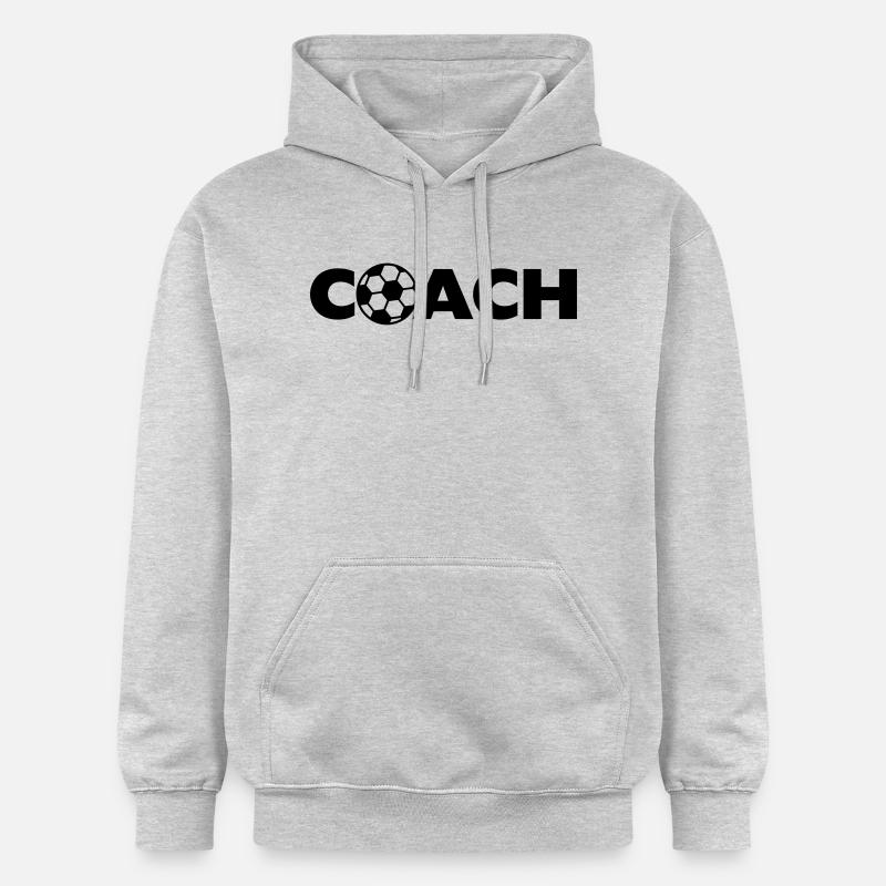 Soccer Ball Coach Logo Design - Sweat à capuche Softstyle® Gildan Unisexe - gris clair chiné