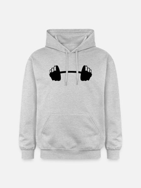 Dumbbell weight lifting bodybuilding 02 - Gildan Unisex Softstyle® Midweight Hoodie - light heather grey