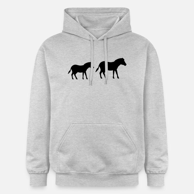 Cheval Poney 2 - Sweat à capuche Softstyle® Gildan Unisexe - gris clair chiné
