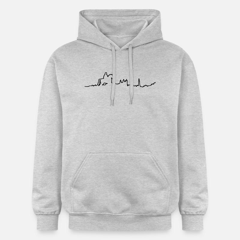 Lyon Horizon - Sweat à capuche Softstyle® Gildan Unisexe - gris clair chiné