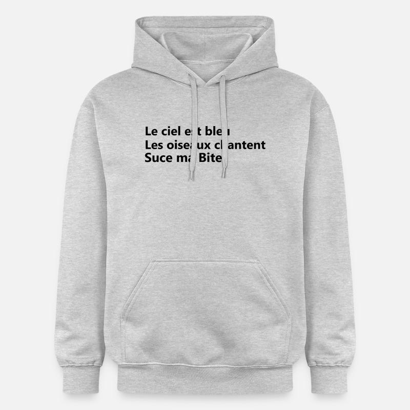 suce ma bite - Sweat à capuche Softstyle® Gildan Unisexe - gris clair chiné