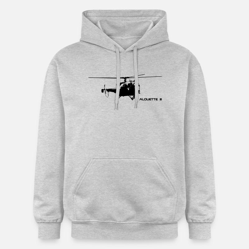 Alouette III - Sweat à capuche Softstyle® Gildan Unisexe - gris clair chiné