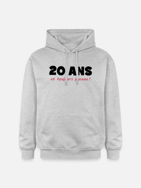 20 ans et toujours puceau ! - Sweat à capuche Softstyle® Gildan Unisexe - gris clair chiné