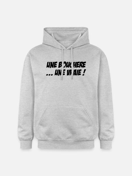 Une Bouchère... une vraie ! - Sweat à capuche Softstyle® Gildan Unisexe - gris clair chiné