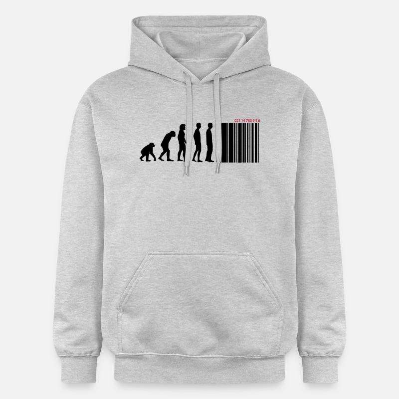 DARWIN - EVOLUTION SOCIETE - CODE BARRE - Sweat à capuche Softstyle® Gildan Unisexe - gris clair chiné