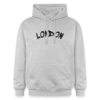 London - Great Britain - England - Gildan Unisex Softstyle® Midweight Hoodie - Hellgrau meliert - Vorne - Liana (172cm) & Jaron (178cm)