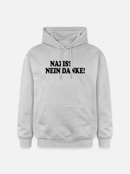 Nazis nein danke - Gildan Unisex Softstyle® Midweight Hoodie - Hellgrau meliert