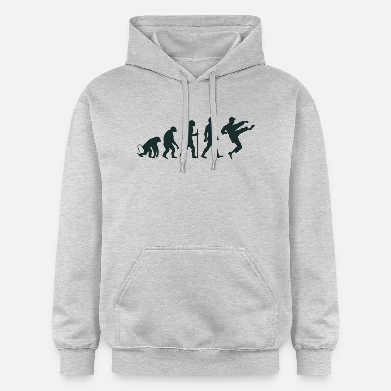 Karaté Évolution - Sweat à capuche Softstyle® Gildan Unisexe - gris clair chiné