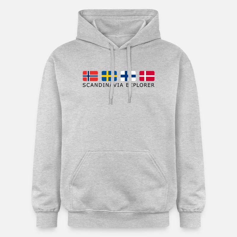 SCANDINAVIA EXPLORER black-lettered - Sweat à capuche Softstyle® Gildan Unisexe - gris clair chiné