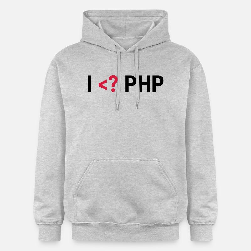 I love PHP - Gildan Unisex Softstyle® Midweight Hoodie - Hellgrau meliert