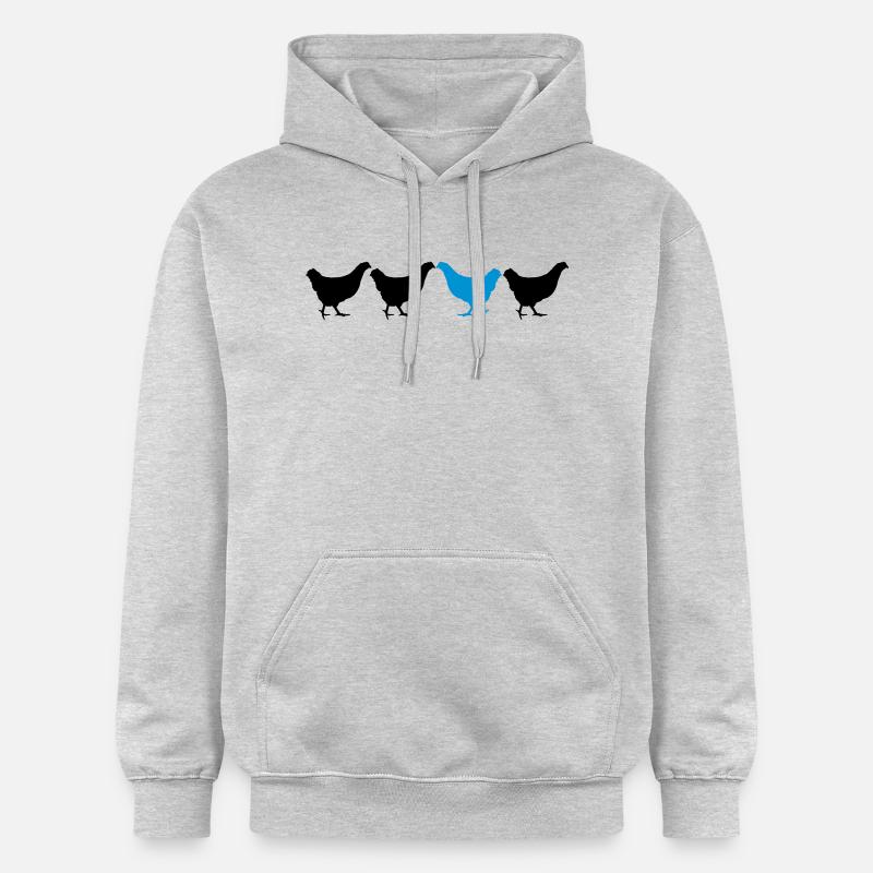 Être différent Huhn - Sweat à capuche Softstyle® Gildan Unisexe - gris clair chiné