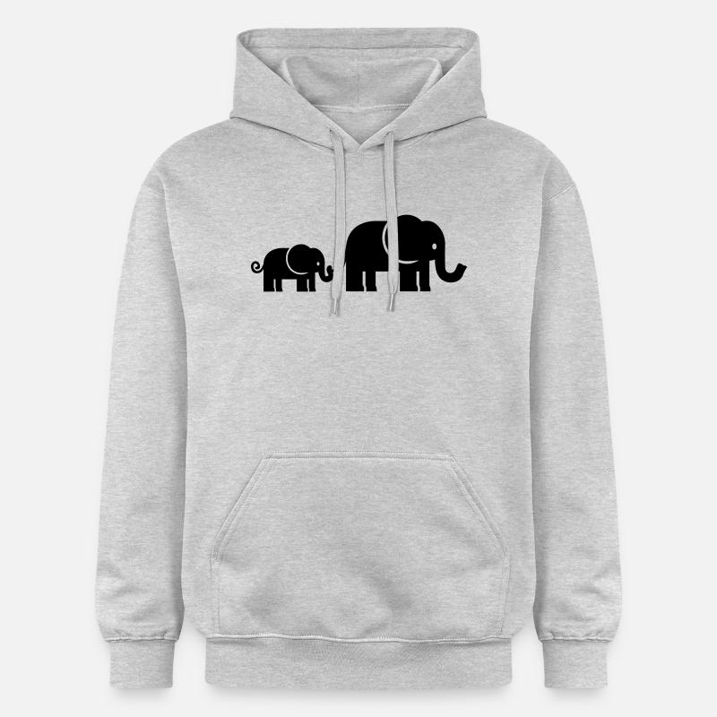 Éléphant - Sweat à capuche Softstyle® Gildan Unisexe - gris clair chiné