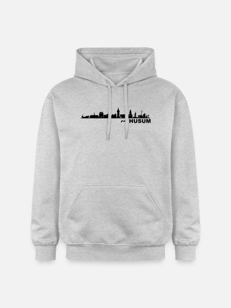 Skyline - Küste Husum - Gildan Unisex Softstyle® Midweight Hoodie - Hellgrau meliert