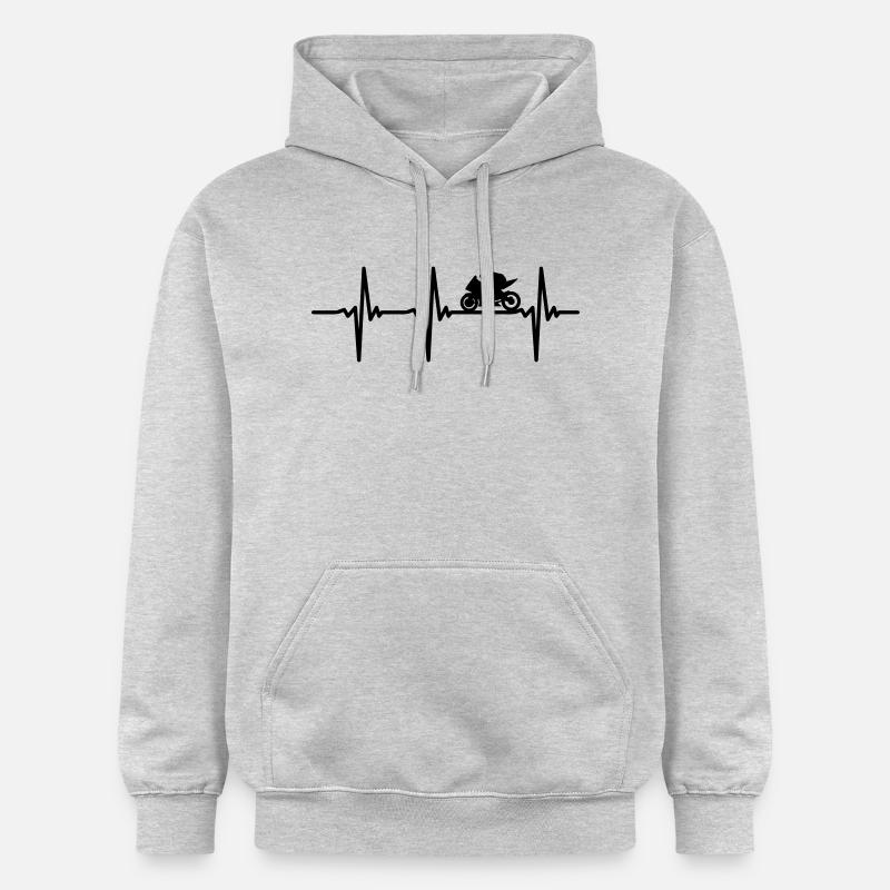 Ligne de moto Heartbeat - Sweat à capuche Softstyle® Gildan Unisexe - gris clair chiné