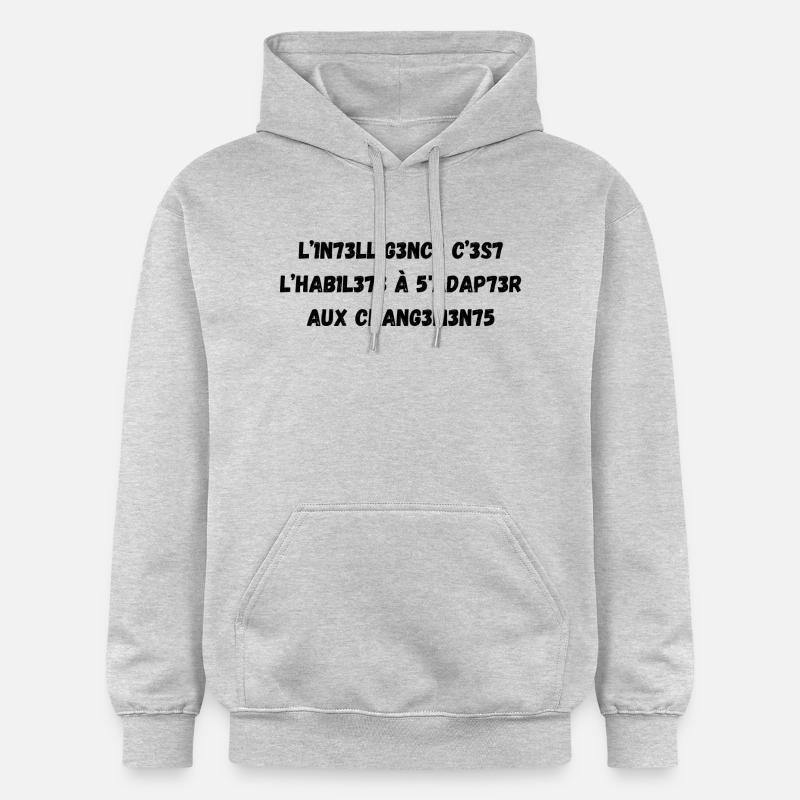 intelligence - Sweat à capuche Softstyle® Gildan Unisexe - gris clair chiné