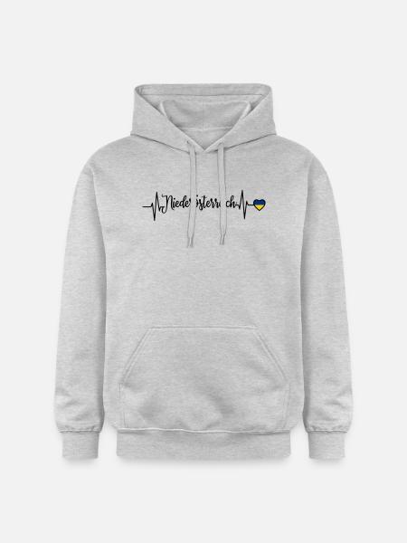 Lower Austria Pulse Heart Line - Gildan Unisex Softstyle® Midweight Hoodie - light heather grey