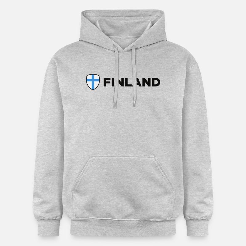 Drapeau national de la Finlande - Sweat à capuche Softstyle® Gildan Unisexe - gris clair chiné