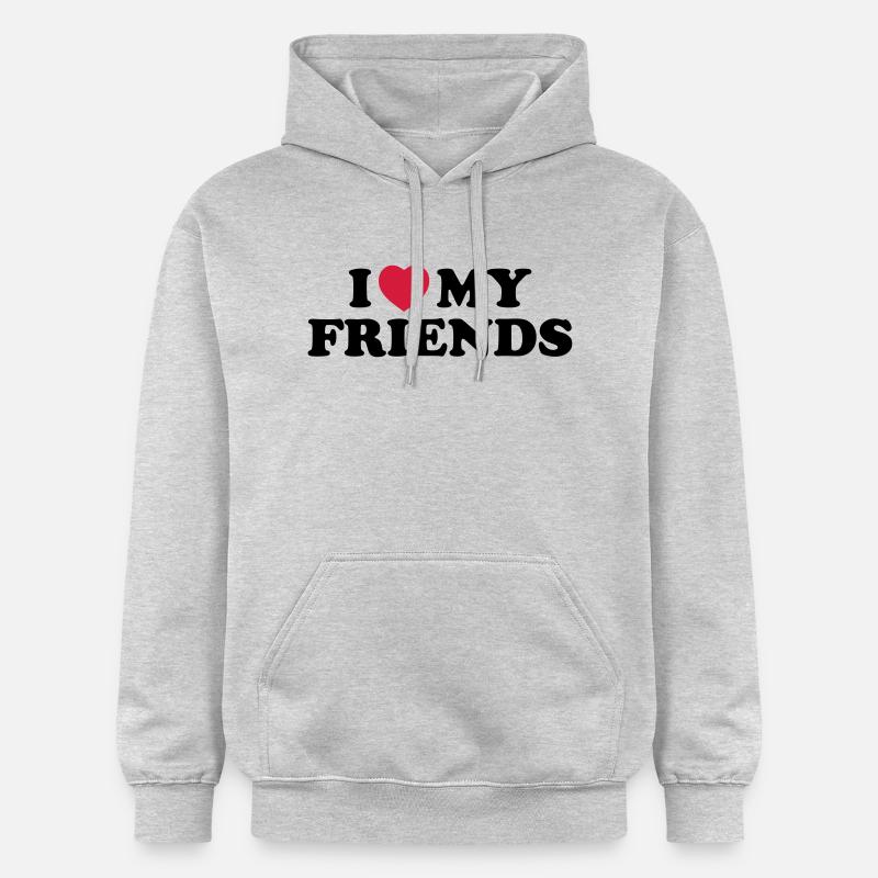 I love my friends - Sweat à capuche Softstyle® Gildan Unisexe - gris clair chiné
