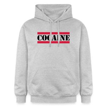 inscription cocaine avec des lignes rouges - Sweat à capuche Softstyle® Gildan Unisexe - gris clair chiné - Devant - Liana (172cm) & Jaron (178cm)