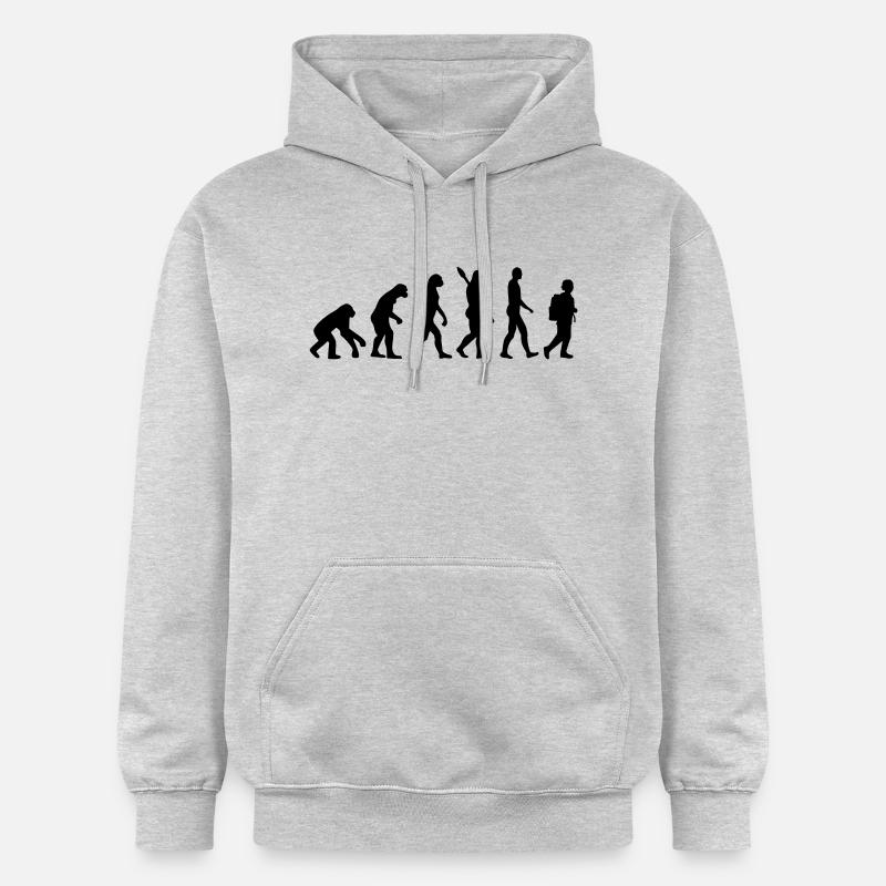 Évolution École - Sweat à capuche Softstyle® Gildan Unisexe - gris clair chiné