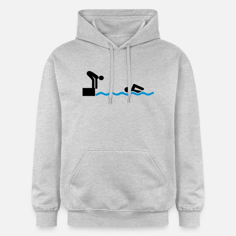 Relais natation - Sweat à capuche Softstyle® Gildan Unisexe - gris clair chiné
