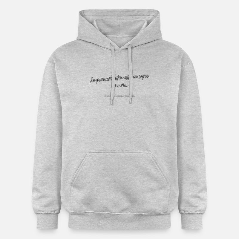 Procrastination - Sweat à capuche Softstyle® Gildan Unisexe - gris clair chiné