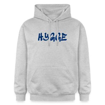 Hygge - Danish Tradition - Attitude to Life - Nice - Gildan Unisex Softstyle® Midweight Hoodie - light heather grey - Front - Liana (172cm) & Jaron (178cm)