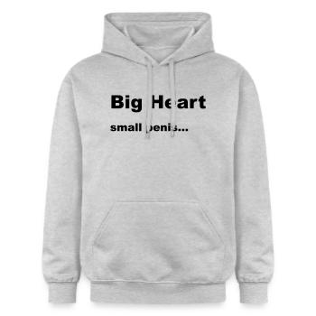 BIG HEART small penis... - Gildan Unisex Softstyle® Midweight Hoodie - light heather grey - Front - Liana (172cm) & Jaron (178cm)