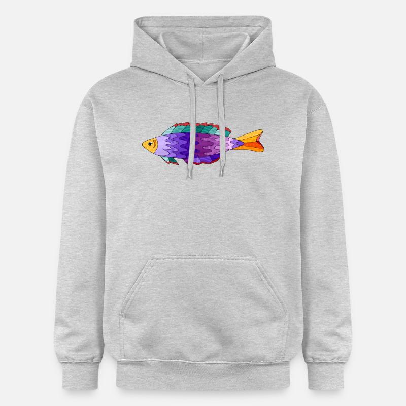 Poisson - Sweat à capuche Softstyle® Gildan Unisexe - gris clair chiné