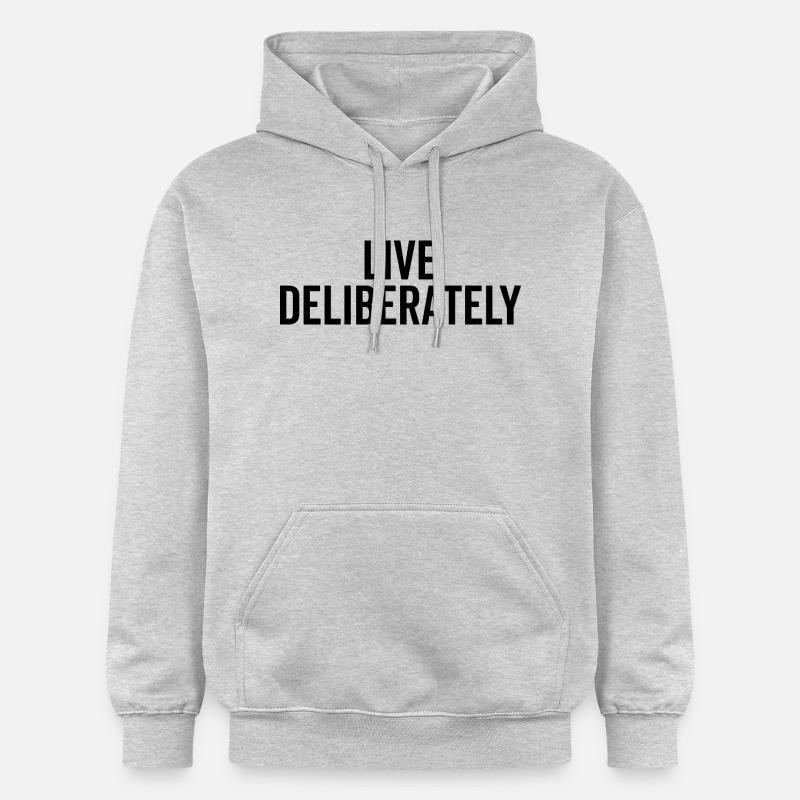 Vivre délibérément - Sweat à capuche Softstyle® Gildan Unisexe - gris clair chiné