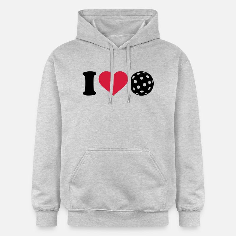I love Floorball - Sweat à capuche Softstyle® Gildan Unisexe - gris clair chiné