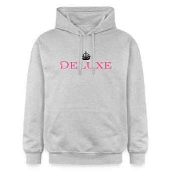 Deluxe Luxus Baby - Gildan Unisex Softstyle® Midweight Hoodie - Hellgrau meliert - Vorne - Liana (172cm) & Jaron (178cm)