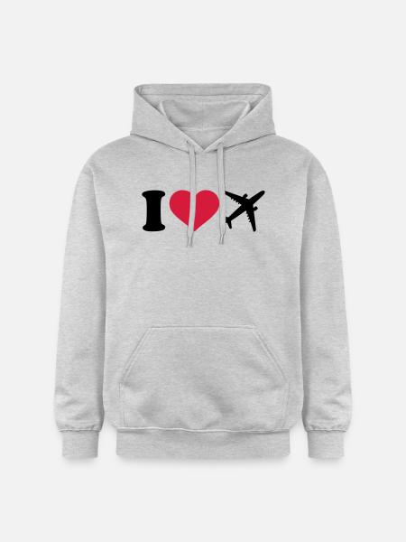 Flugzeug - Gildan Unisex Softstyle® Midweight Hoodie - Hellgrau meliert