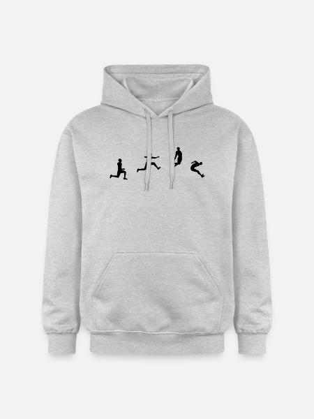 long jump silhouette drawing - Gildan Unisex Softstyle® Midweight Hoodie - light heather grey