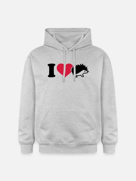 I love Hedgehog - Gildan Unisex Softstyle® Midweight Hoodie - light heather grey