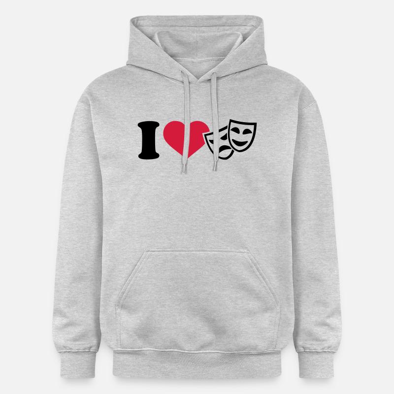 I love Théâtre - Sweat à capuche Softstyle® Gildan Unisexe - gris clair chiné
