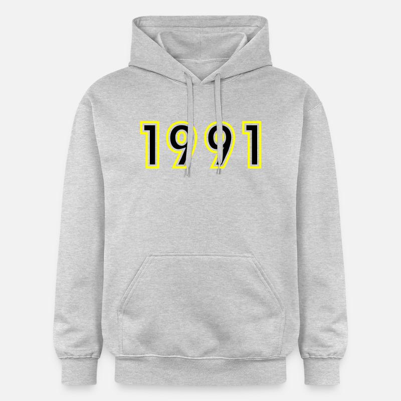 1991 Année Anniversaire - Sweat à capuche Softstyle® Gildan Unisexe - gris clair chiné