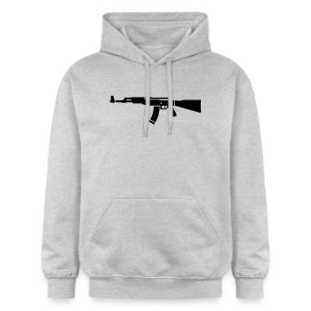 AK 47 - Gildan Unisex Softstyle® Midweight Hoodie - light heather grey - Front - Liana (172cm) & Jaron (178cm)