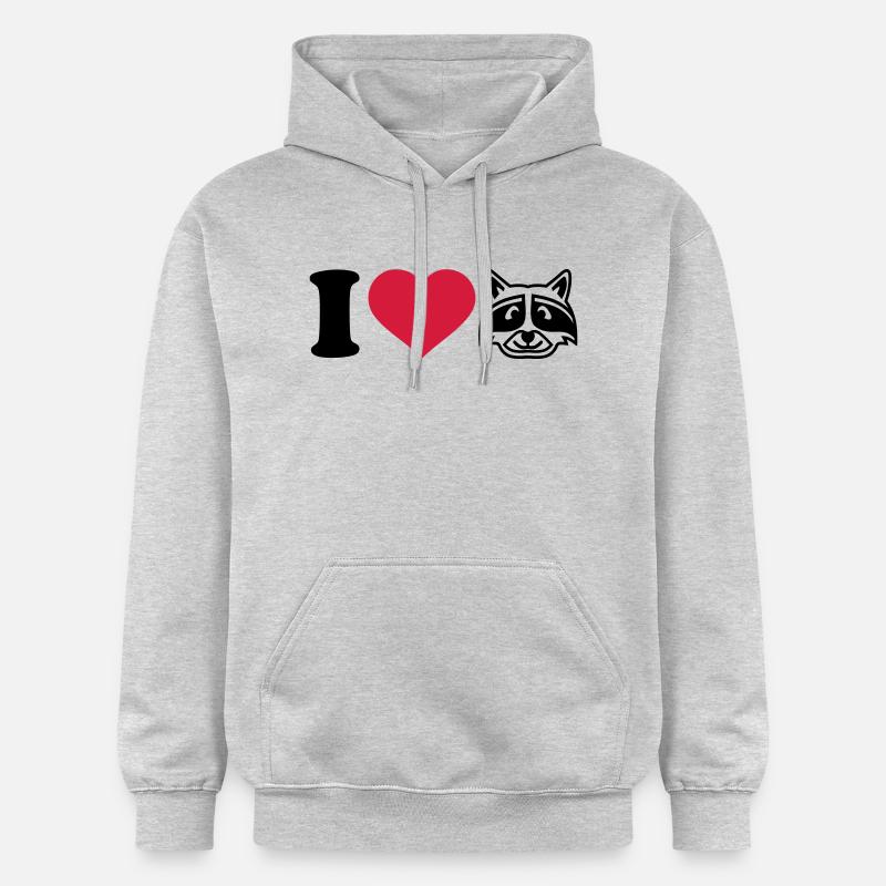 I love Raton laveur - Sweat à capuche Softstyle® Gildan Unisexe - gris clair chiné