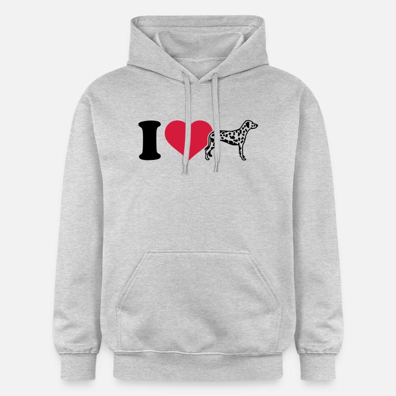 I love Dalmatien - Sweat à capuche Softstyle® Gildan Unisexe - gris clair chiné