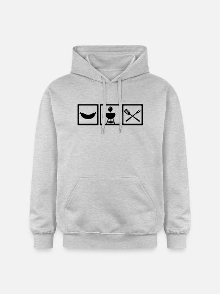 Grill - Gildan Unisex Softstyle® Midweight Hoodie - Hellgrau meliert